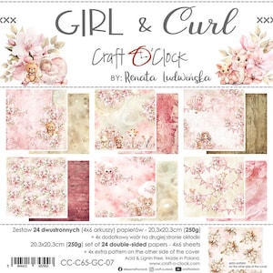 Set di carta per scrapbooking Girl & Curl - 8"*8"