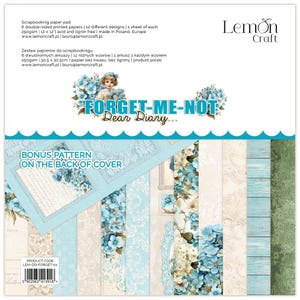 Set di carta per scrapbooking Caro diario - Non ti scordar di me 12"*12"