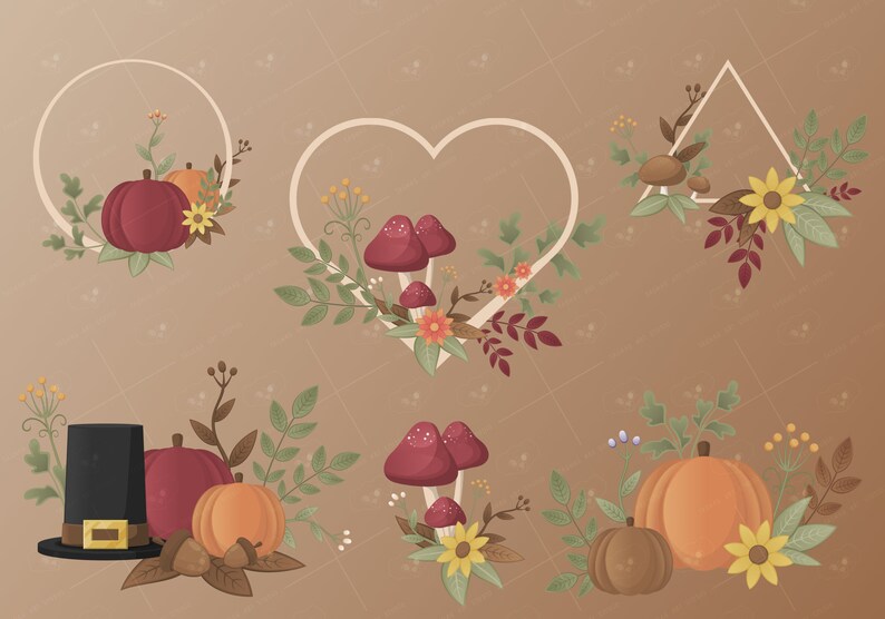 Free Commercial Use Thanksgiving Clipart Vector /& PNG Many items Autumn Themed Illustrations Instant Digital Print Cute Animals