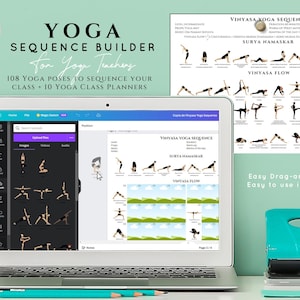 Yoga Sequence Builder Yoga Class Planner Yoga Class Sequence Planner Yoga Teacher Plans Yoga Poses Yoga Canva Yoga sequencing Yoga Training