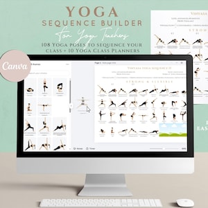 Yoga Sequence Builder Yoga Class Planner Yoga Class Sequence Planner Yoga Teacher Plans Yoga Poses Yoga Canva Yoga sequencing Yoga Training