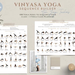 Yoga Sequence Builder for teachers Yoga Class Planner Yoga sequencing Yoga Instructor Plan Printable Yoga Poses Canva template Yoga Training