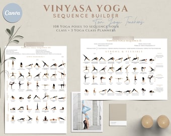Yoga Sequence Builder for teachers Yoga Class Planner Yoga sequencing Yoga Instructor Plan Printable Yoga Poses Canva template Yoga Training