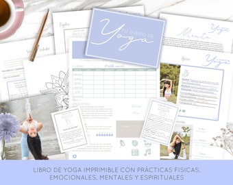 Yoga Journal – Digital – Spanish – Printable – Cards – Workout Journal – Self-Care – Yoga Planner – Wellness – Yoga
