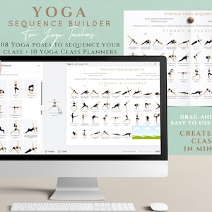 Yoga Sequence Builder for Teachers | Canva Yoga Planner | 108 Poses + Class Templates | Printable Vinyasa Sequencing Tool | Digital Download