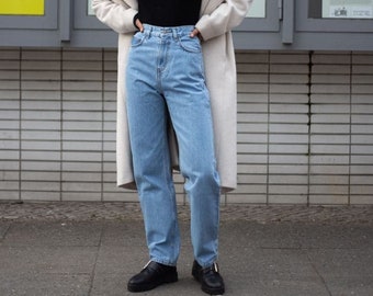 Custom baggy jeans women Mom denim button front jeans Black 90s vintage jeans High waisted jeans