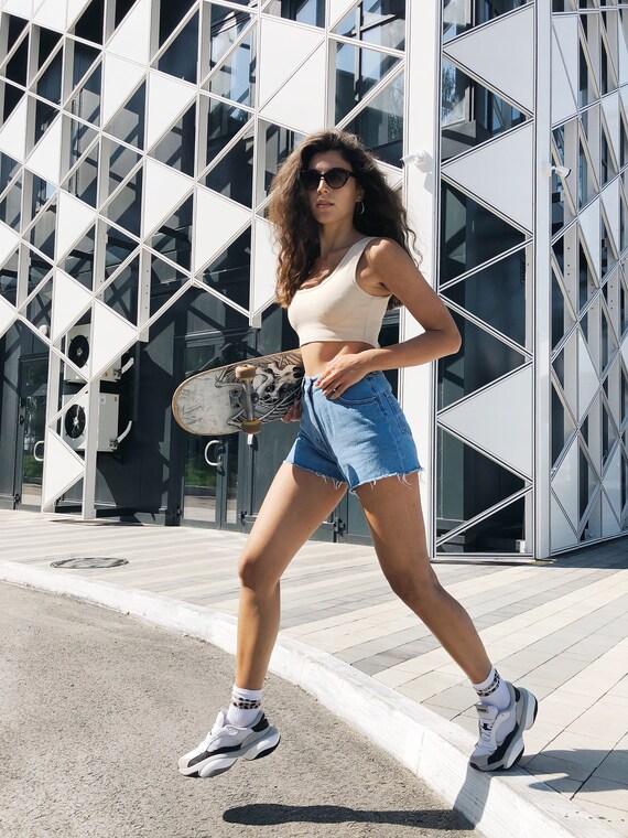 Denim Shorts Women Shorts High Waisted Shorts Blue Shorts - Etsy