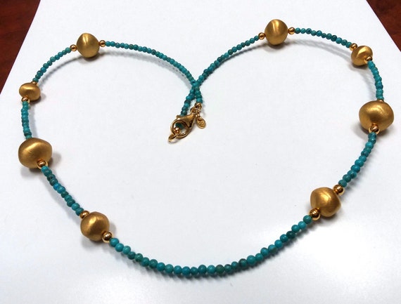 Estate, Bronze, Turquoise beaded necklace (Milor … - image 1