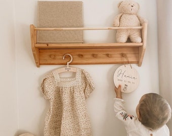 Montessori Baby&Kids Room Shelf, Wood Floating Shelf, Babyroom Decoration, Wall Decor Furniture, Nursery Book Shelves, Playroom Organization