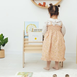 Bokhylla för barnrum, bokhylla i trä, bokställ för barn, Montessorimöbler, 1-årspresent, böcker som vetter mot framsidan bild 9