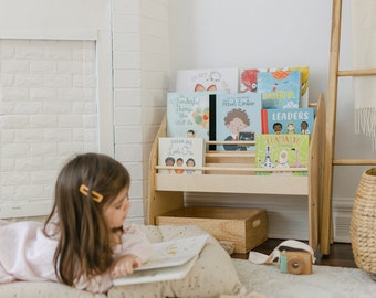 Montessori Toy Shelf, Kids Bookcase, Montessori Shelves, Nursery Bookcase, Toddler Birthday Gift, Nursery Decor, Playroom Decor, Books Shelf