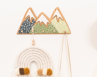 Woodland Nursery Decor, Baby Wall Hanger, Wooden Wall Hooks for