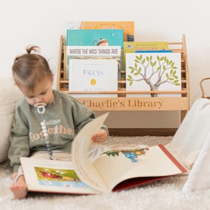 Gender Neutral Baby Nursery, Educational Activities, Bookshelf Montessori Furniture, Kids Bookcase, Child book Display, Toddler Bedroom