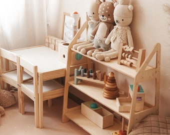 Kinderzimmer Möbel, Kinder Spielzeug Lagerung, Montessori Spielzeug Regal für Kleinkind, Offene Regale, Kinderzimmer Lagerung, 2. und 3. Geburtstag Geschenke für Kind