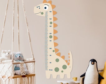 Dinosaur Nursery Decor - Kids Growth Chart - Baby Height Tracker - Gift for Boy - First Birthday Gift - Grandson Gifts - Wall Ruller for Kid