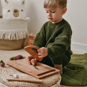 Kidocoo Wooden Chopping Board with Wooden Knife main image 0