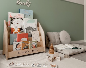 Libreria Montessori, Mobili Libreria Montessori, Libreria personalizzata, Arredamento sala giochi, Libreria vivaio, Regalo di compleanno per bambini, Arredamento vivaio