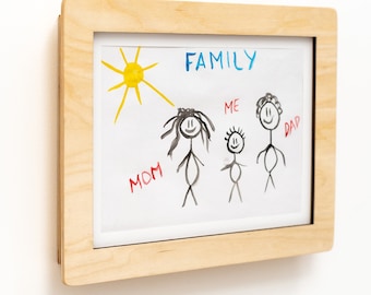 Kinderbilderrahmen, Easy Veränderung Zeichnungen, Kinder Kunstwerke, Kinder Gemälde Lagerung, Holzrahmen, Benutzerdefinierte Babybilder, Geburtstag Babygeschenk