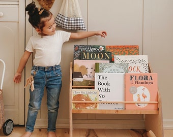 Regalos de estantería Montessori para niños, estante de madera Montessori, estantería de guardería, estantería para niños, muebles Montessori, librería para niños pequeños