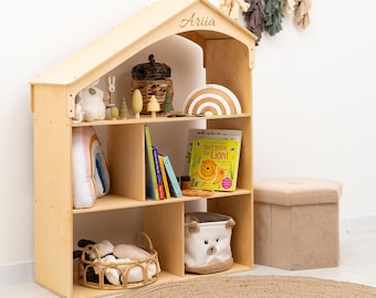 Hlzernes Baby-Regal, Kinderzimmer-Haus-frmiges Regal, Kinderzimmer-Organisation,  Spielzeug-Regal-Holz-Haus-Regal, Babyraum-Kinderzimmer-Aufbewahrung -  Etsy.de