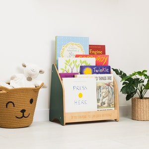 Mobili Montessori moderni, libreria Montessori in legno, libreria personalizzata per la scuola materna, sala giochi per libri per bambini, libreria in legno immagine 9