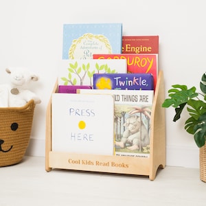 Mobili Montessori moderni, libreria Montessori in legno, libreria personalizzata per la scuola materna, sala giochi per libri per bambini, libreria in legno immagine 8