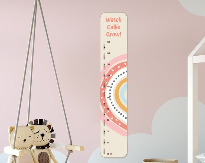 Personalized Growth Chart. Kids Height Ruler, Wall Nursery Decor For Girl, Girl Growth Chart, Personalized Growth Chart, Baby First Gift