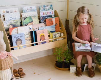 Gender Neutral Baby Nursery, Educational Activities, Bookshelf Montessori Furniture, Kids Bookcase, Child book Display, Toddler Bedroom
