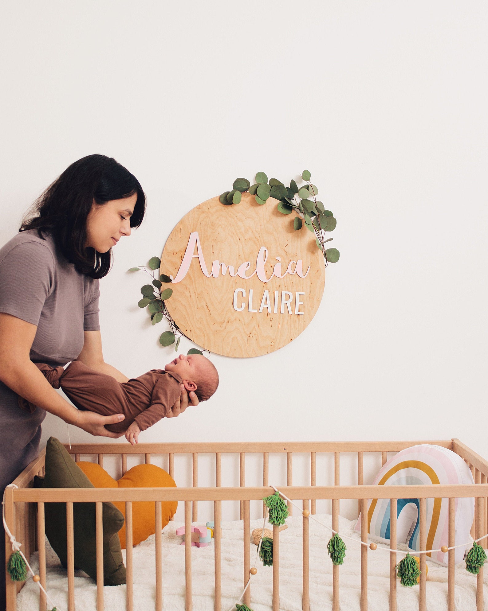 Nursery Wall Art Baby Name Sign Nursery Wall Decal Name Plaque | Etsy