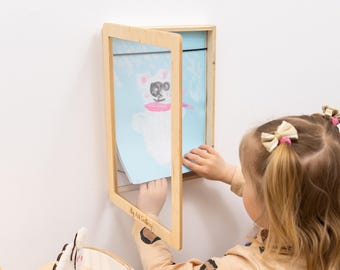 Marco para exhibir obras de arte, marco para dibujos de bebés, marcos de arte intercambiables, regalos para niños, regreso a clases.