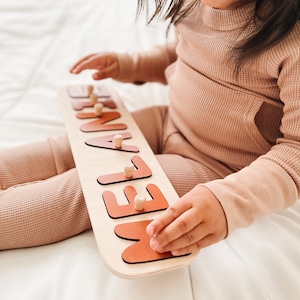 Baby Shower Gift, Personalized Baby Gift, Custom Name Puzzle for Toddler Montessori Toys for Child, 1st Birthday Gift for Baby Boy Baby Girl