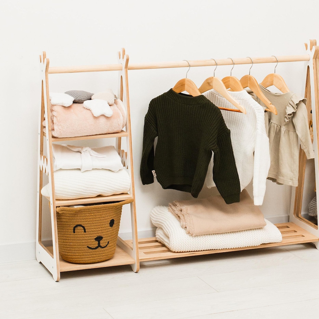 Mellow Racks Children Teepee Clothes Rack, Children's Clothing Rack, Wooden Kids Wardrobe ...