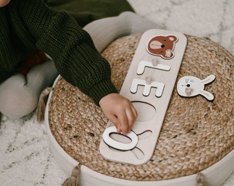 1st Birthday Gift for Baby, Wooden Name Puzzle for Toddler, New Born Baby Gift, Special First Birthday, Gifts for Kids, Nursery Decor