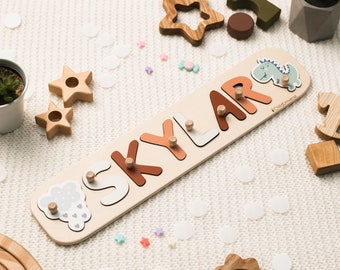 Personalized Name Puzzle, Wooden Toys, Wood Montessori Toys, Baby Gift, Custom Gift for Kids, Custom Name Puzzle, Neutral Gift for Children