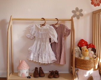 Montessori Kleiderständer für Kleinkindmöbel, Holzkleiderschrank Regal für Kleidung, Kinder Kleiderständer, Kleinkind Geburtstagsgeschenk, Anziehregal