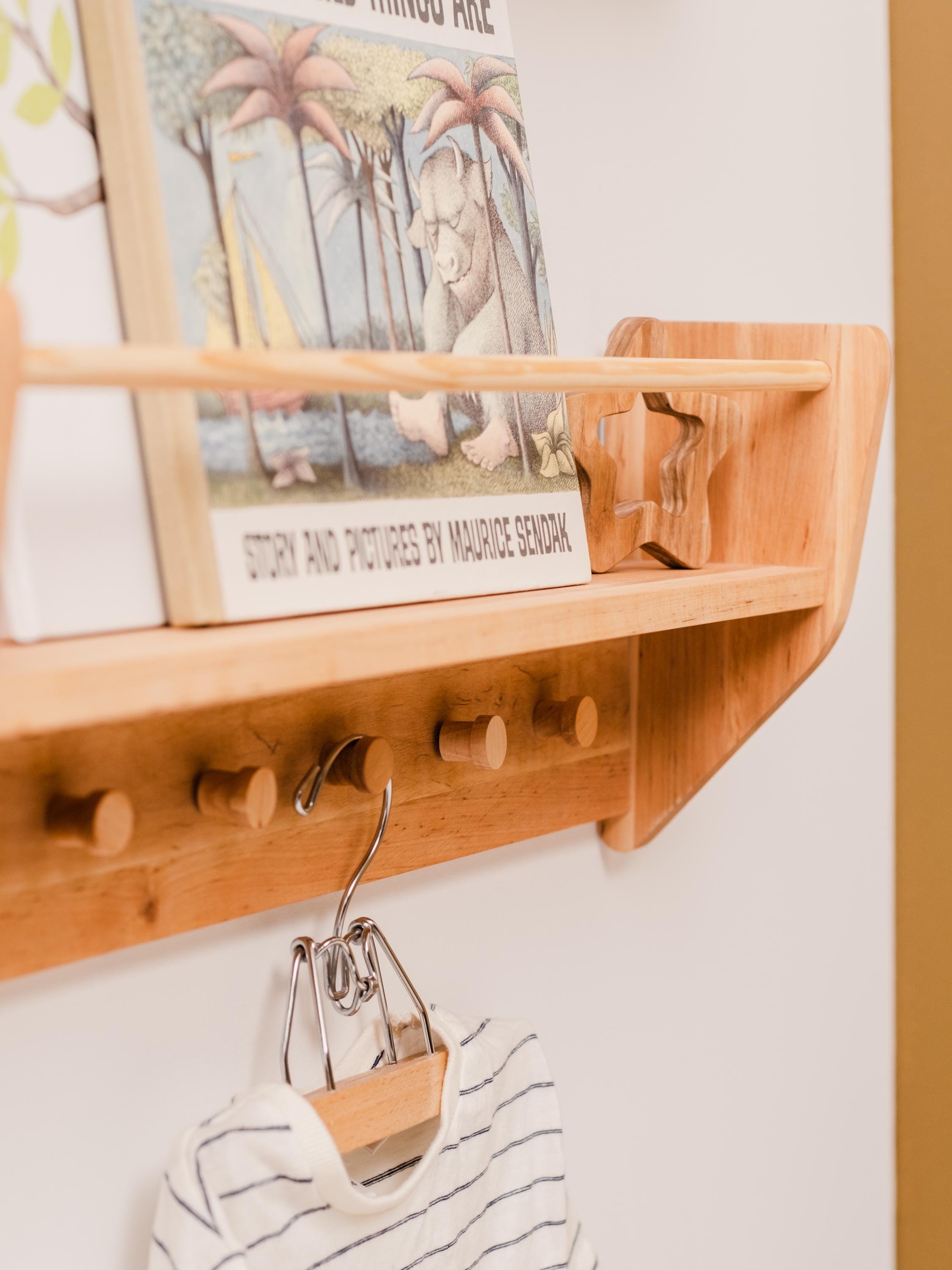Mensole Galleggianti PHOENANCEE Per Cameretta, 3 Pezzi In Legno Di Pino Massello 40 Cm, Con Sbarra Anticaduta - 5