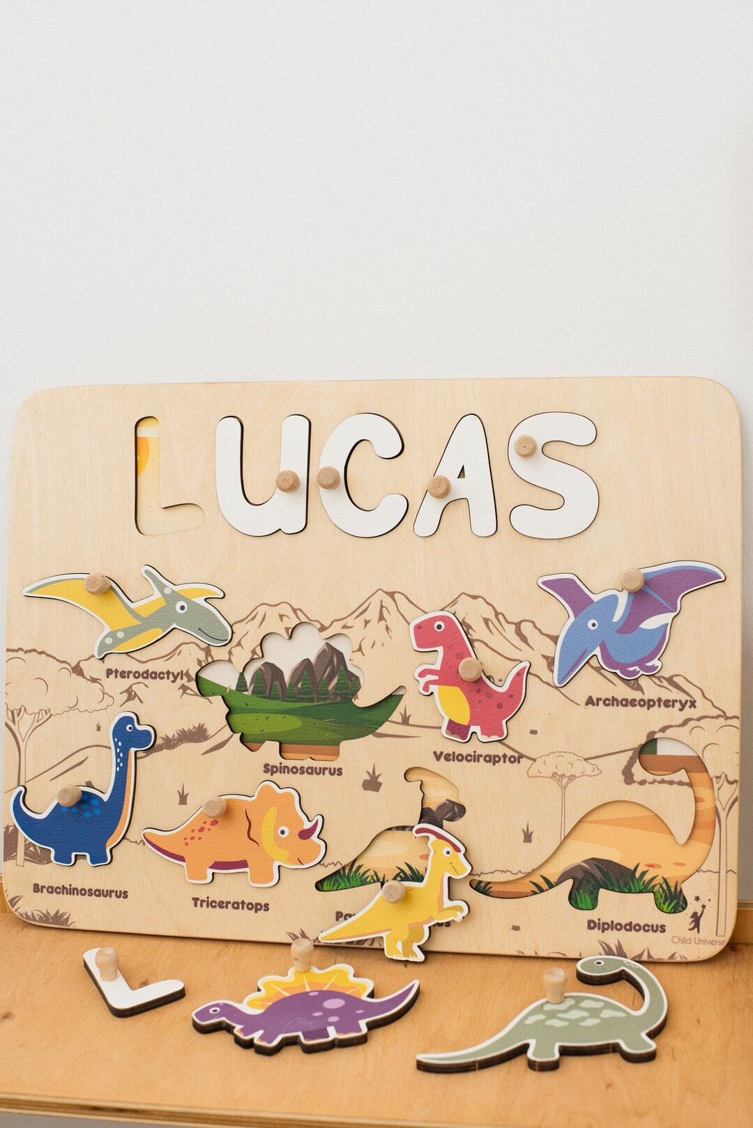 dinosaur-nursery-decor-montessori-puzzle-board-personalized-etsy