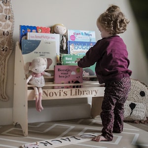 Étagère pour chambre d&#39;enfant, bibliothèque en bois, support de livre étagère pour enfant, meubles Montessori, cadeau de 1er anniversaire, livres de face