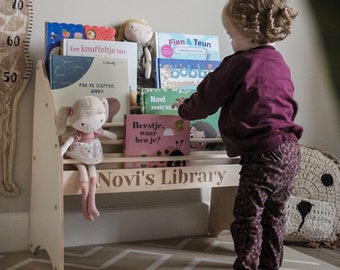Nursery Bookshelf for Toddler, Wooden Bookcase, Kids Shelf Book Stand, Montessori Furniture, 1st Birthday Gift, Frontfacing Books