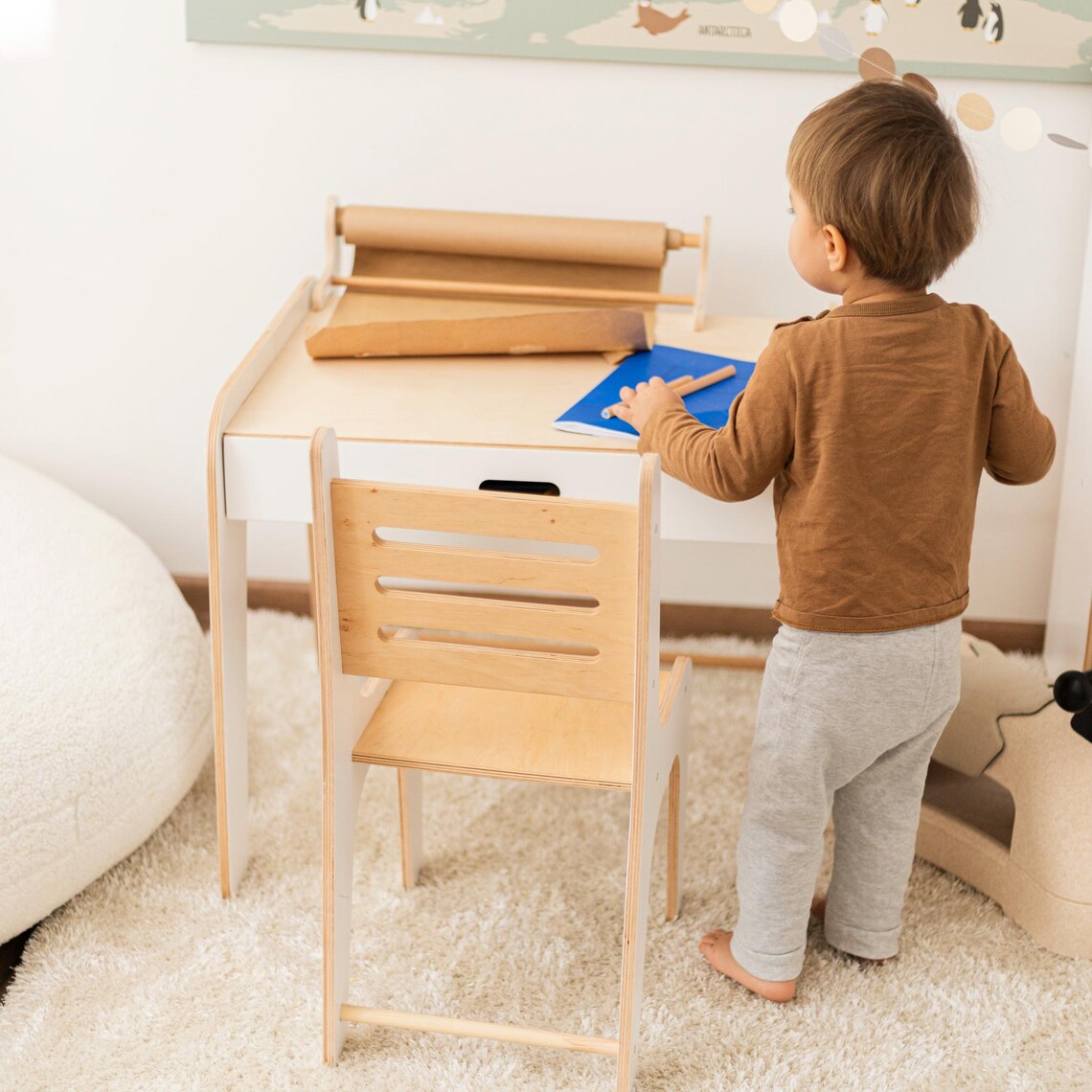 Baby Boy Table With Chair, Montessori Furniture, Babies, Nursery ...