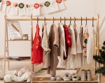 Montessori Wardrobe Wooden, Kids Teepee Clothing Rack, Toddler Wardrobe, Nursery Furniture, Dress up Storage, Children Wardrobe, Home Gifts