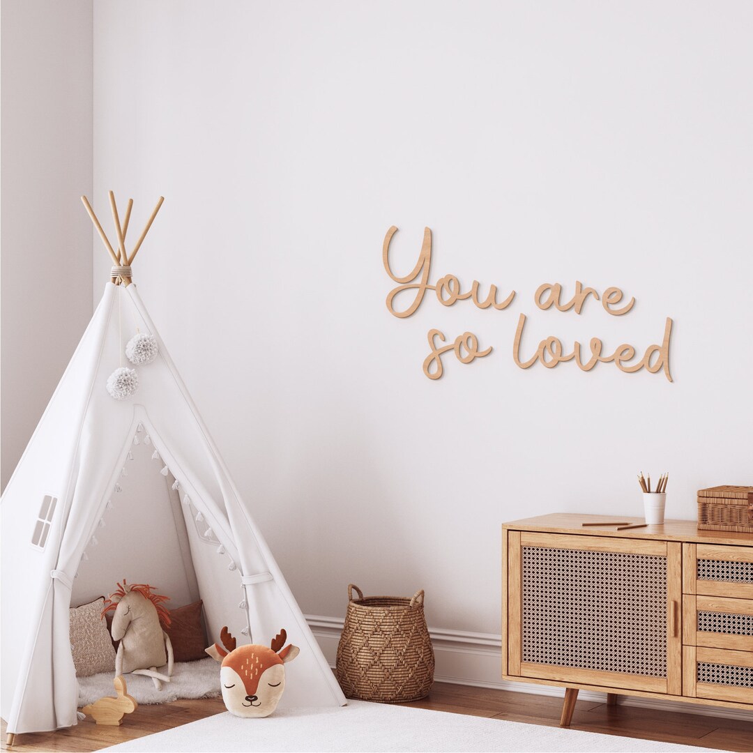 You Are so Loved, Nursery Wooden Wall Script Art, Wall Wood Art, Wooden ...