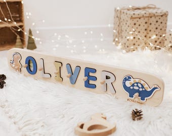 Baby Gift, Wooden Name Puzzle with Pegs, Gifts for Kids, Personalized Gift for Toddler, Montessori Toys, 1 Year Old Gift, Baby Shower Gift
