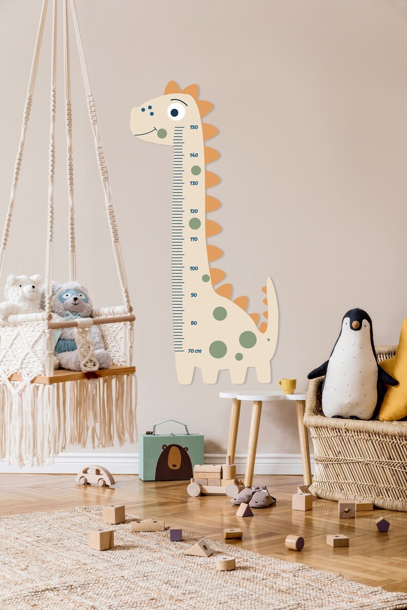 Dinosaur Kids Growth Chart, First Birthday Gift, Grandson Gifts, Wall
