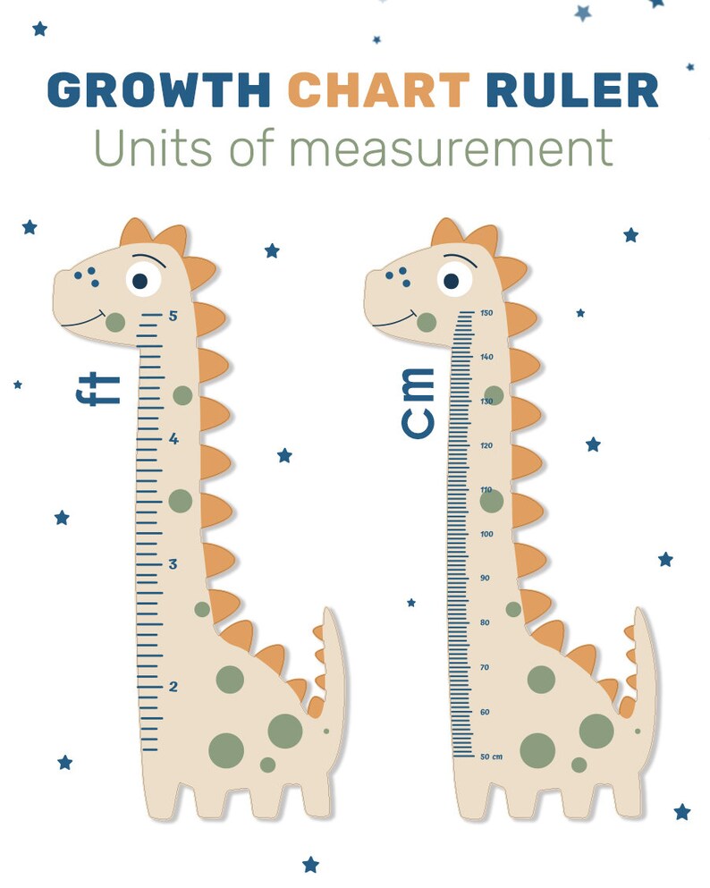 Dinosaur Kids Growth Chart, First Birthday Gift, Grandson Gifts, Wall