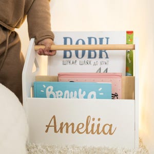 Toddler Bookcase, Decor Box for Books, Toys Organization, Storage For Books, Playroom  Nursery Small Bookshelf,  Baby Book Lover Gift