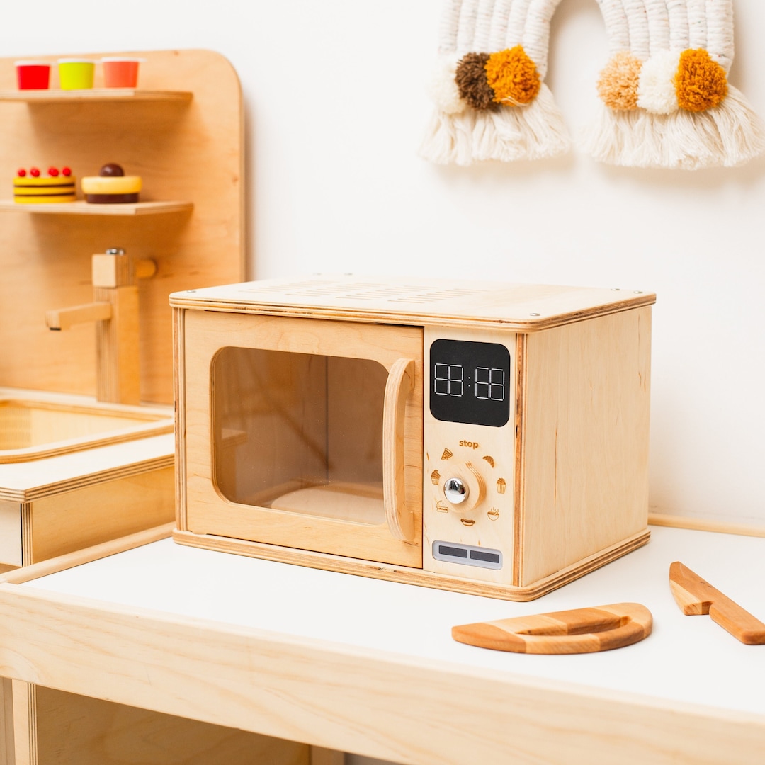 Cuisine Jouet En Bois HOMASIS Pour Enfants - Avec Lumières Et Sons, évier, Four, Accessoires, 80x31,5x89 Cm, Dès 3 Ans