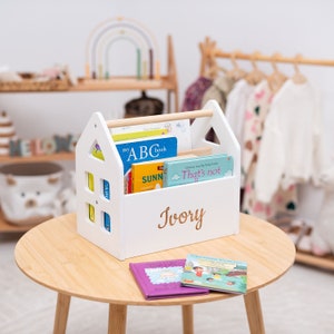Toys Organization, Baby Book Box, Storage for Books, Custom Name Book ...