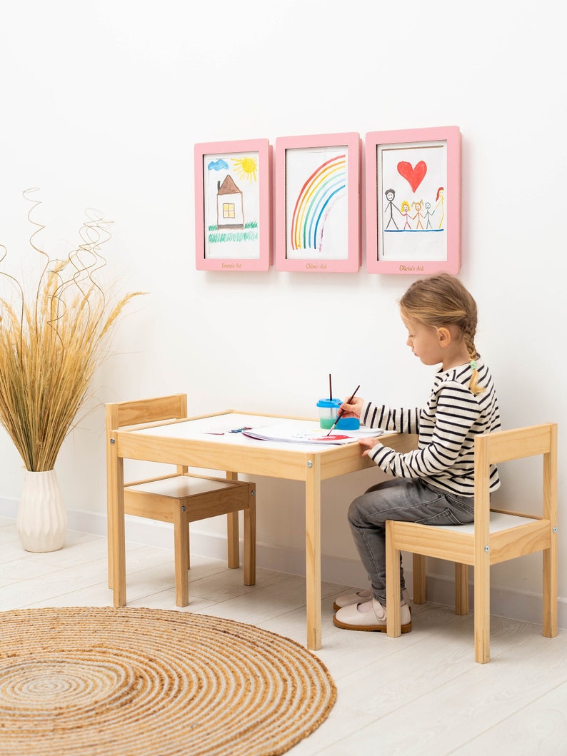 Children Art Frames, Nursery Frame, Children Drawings Frames, Picture Frames, Kids Artwork, Kids Painting Storage, Easy Change Drawings image 3