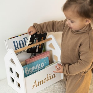 Playroom Decor Box for Books, Nursery Small Bookshelf, Toddler Bookcase, Cute Storage For Books, Toys Organization, Box for Books